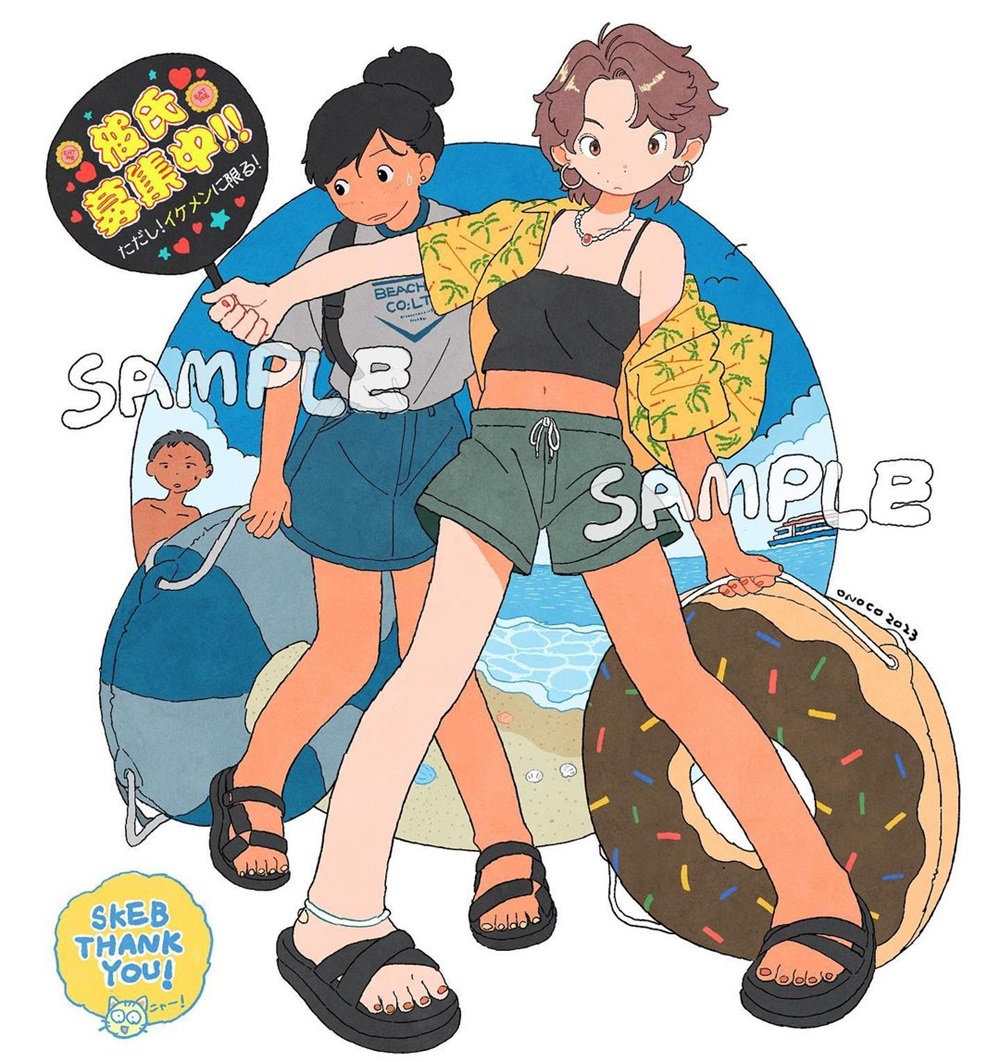 清新自然！12张线条细腻的日式人物插画