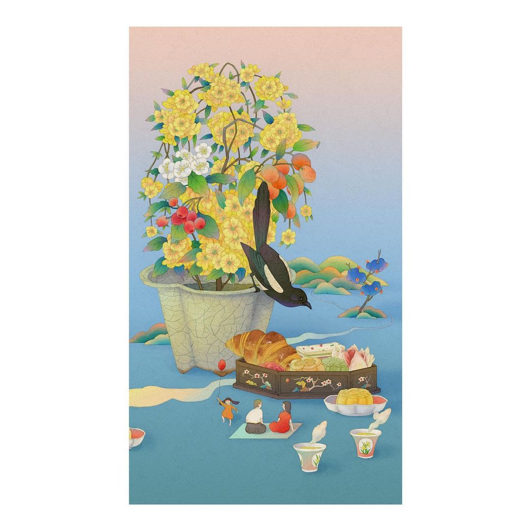 细腻梦幻！11张温暖柔和的动植物插画作品