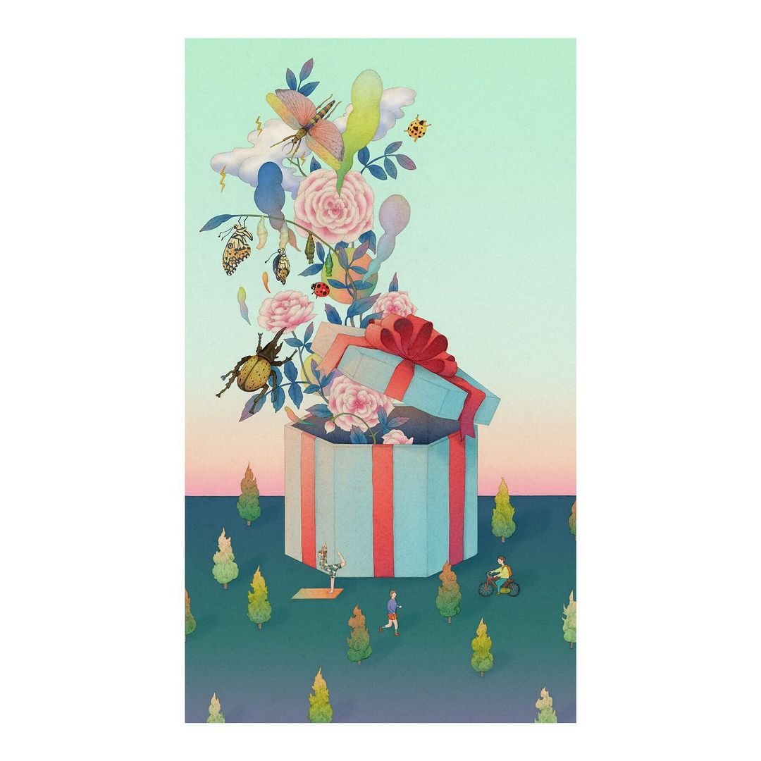 细腻梦幻！11张温暖柔和的动植物插画作品