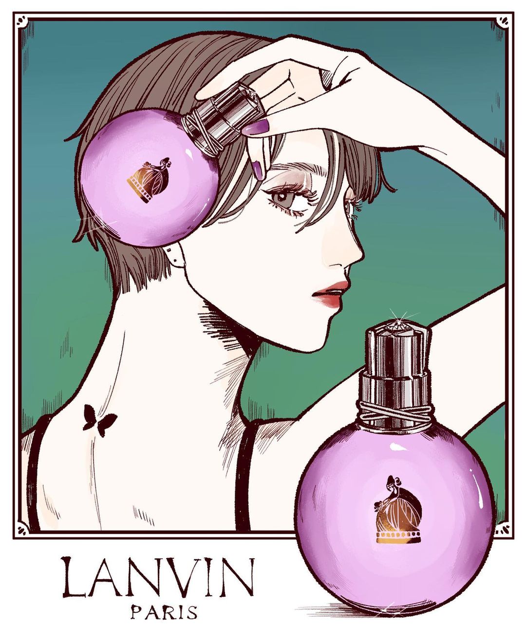 时尚优雅！13张化妆品人像联名插画