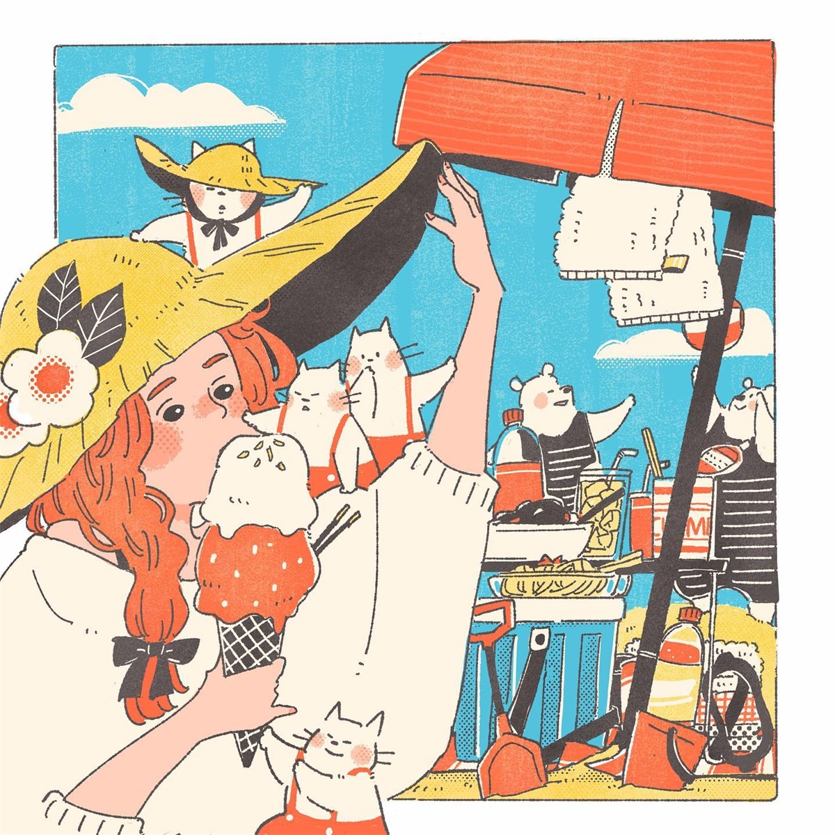慵懒治愈！12张用色温馨的人物插画作品
