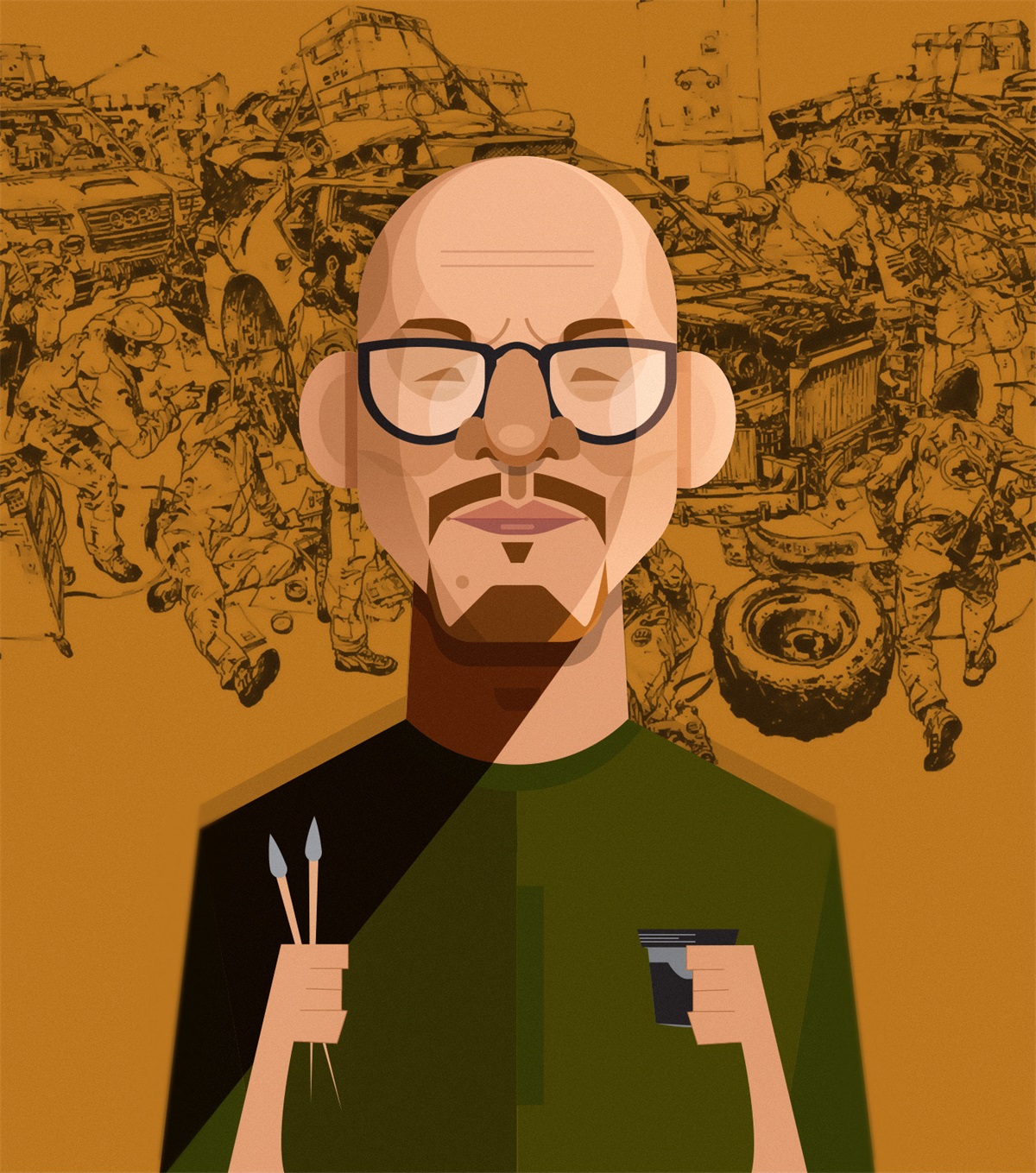 扁平风！12张名人人物插画作品