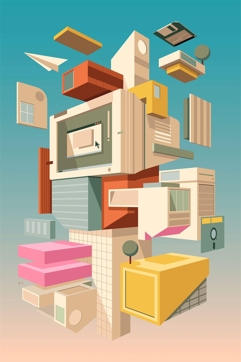 独特视觉！18张建筑立体插画作品