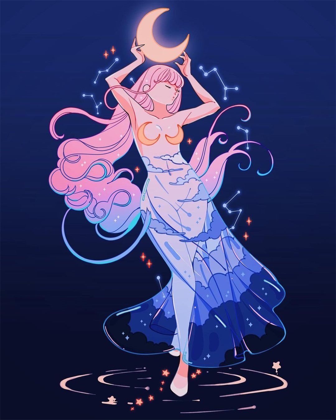 优雅专注！12张梦幻唯美人物插画作品