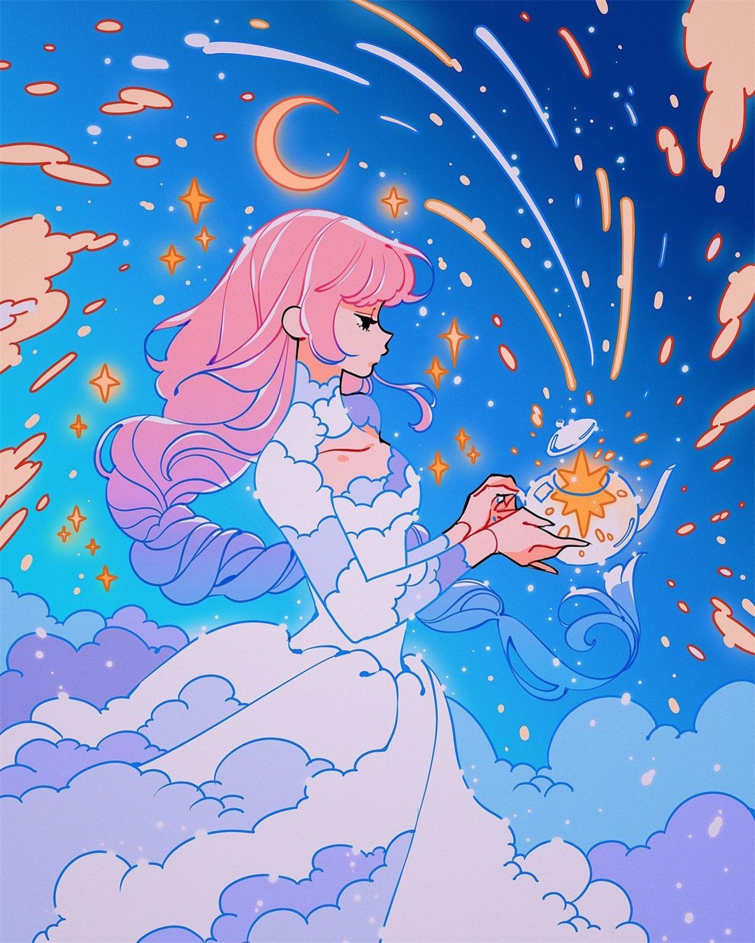 优雅专注！12张梦幻唯美人物插画作品