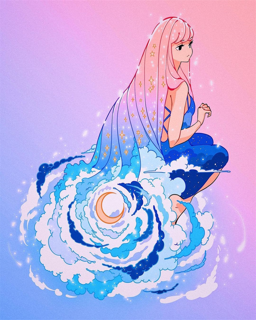 优雅专注！12张梦幻唯美人物插画作品