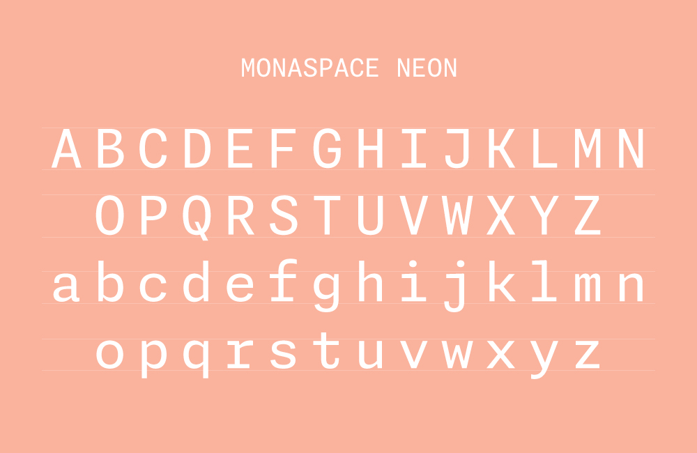 Monaspace！GitHub推出的3轴可变开源英文字体家族